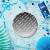 Gray (changeable color) Ombre & Text Pattern ペーパープレート (パーティー)