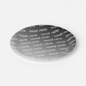Gray (changeable color) Ombre & Text Pattern ペーパープレート (アングル)