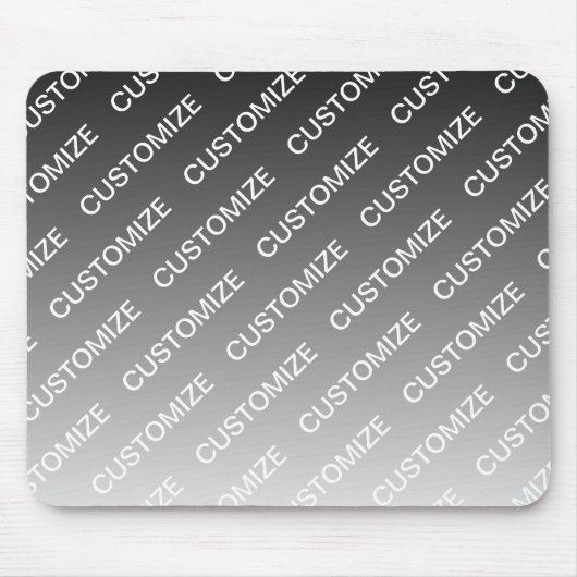 Gray (changeable color) Ombre & Text Pattern マウスパッド (正面)