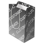 Gray (changeable color) Ombre & Text Pattern ミディアムペーパーバッグ (裏面アングル)