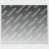 Gray (changeable color) Ombre & Text Pattern ラッピングペーパー (フラット)