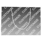 Gray (changeable color) Ombre & Text Pattern ラージペーパーバッグ (裏面)