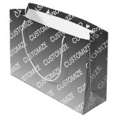 Gray (changeable color) Ombre & Text Pattern ラージペーパーバッグ (裏面アングル)