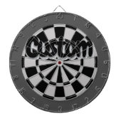 Gray, Charcoal, and Black Customizable Text ダーツボード (正面)