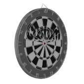 Gray, Charcoal, and Black Customizable Text ダーツボード (正面左)