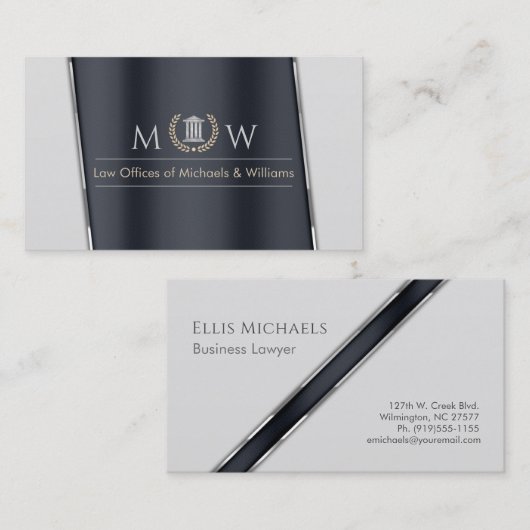 Gray/Charcoal Corporate 名刺 (正面/裏面)