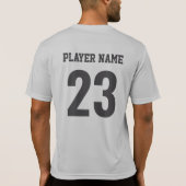 Gray Charcoal Sports Team Jersey Number Tシャツ (裏面)