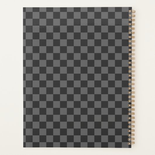 Gray Checkered Checkerboard プランナー手帳 (裏面)