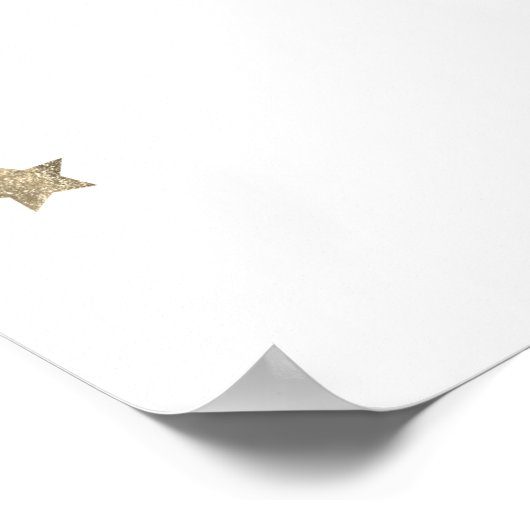 Gray Clouds & Gold Stars Welcome ポスター (角)