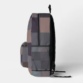 Gray Color Checkerboard プリントバックパック (右)