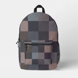 Gray Color Checkerboard プリントバックパック