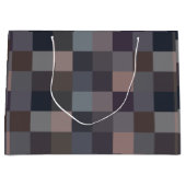 Gray Color Checkerboard ラージペーパーバッグ (正面)