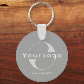 Gray Company Business Keの両面ロゴおよびQRコード キーホルダー (正面)