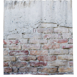 Gray concrete bricks wall シャワーカーテン