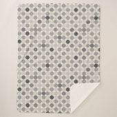 Gray Connected Circles Modern Decor Blanket シェルパブランケット (正面)