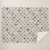 Gray Connected Circles Modern Decor Blanket シェルパブランケット (正面(横))