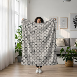 Gray Connected Circles Modern Decor Blanket シェルパブランケット