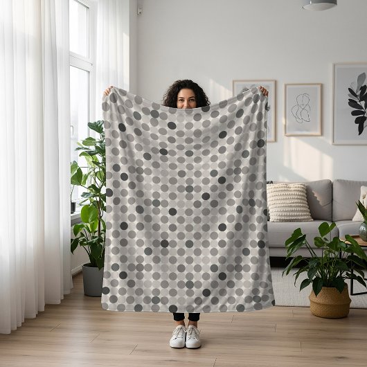 Gray Connected Circles Modern Decor Blanket シェルパブランケット