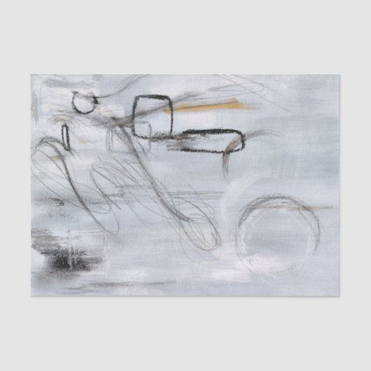 Gray Contemporary Abstract Decoupage Tissue Paper 薄葉紙 (正面)