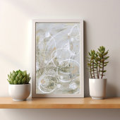 Gray Contemporary Elegant Abstract Art Poster ポスター