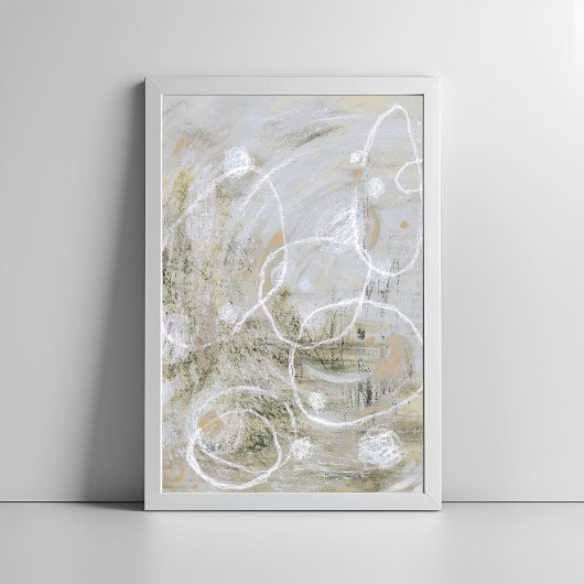 Gray Contemporary Elegant Abstract Art Poster ポスター