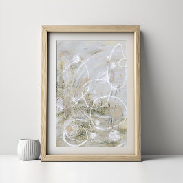 Gray Contemporary Elegant Abstract Art Poster ポスター