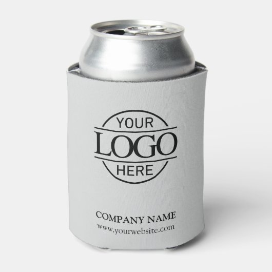 Gray Custom Business Logo Double Sided Promotional 缶クーラー (缶正面)