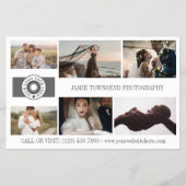 Gray Custom Text Your Logo 8 Photos Collage チラシ (正面)