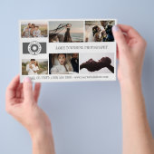 Gray Custom Text Your Logo 8 Photos Collage チラシ (ハンドル)