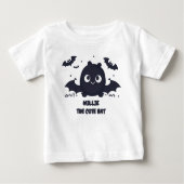 Gray Cute Kawaii Bat ベビーTシャツ (正面)