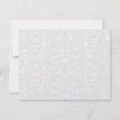 Gray Damask with Coral & Gray'結婚s Thank You サンキューカード (裏面)
