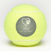 Gray Dog Name Tennis Ball 'toss, fetch, repeat' テニスボール (正面)
