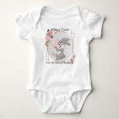 Gray Easter Bunny Personalized Baby Bodysuit ベビーボディスーツ (正面)
