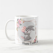 Gray Easter Bunny Personalized Mug コーヒーマグカップ (左)