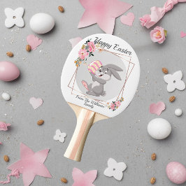 Gray Easter Bunny Personalized Ping Pong Paddle 卓球ラケット