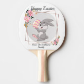 Gray Easter Bunny Personalized Ping Pong Paddle 卓球ラケット (正面)