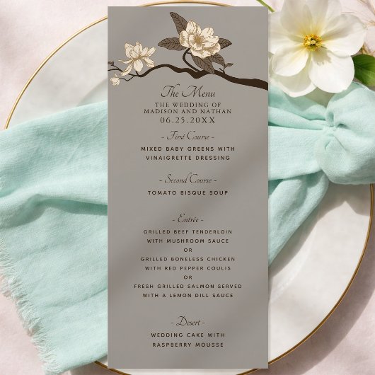 Gray Elegant Vintage Magnolia Wedding メニュー
