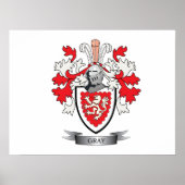 Gray Family Crest Coat of Arms ポスター (正面)