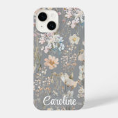Gray Floral Personalized  iPhoneケース (裏面)