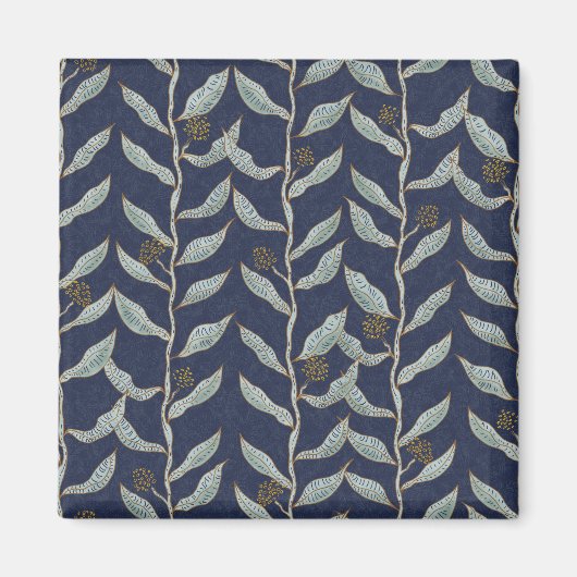 Gray floral vines マグネット (正面)