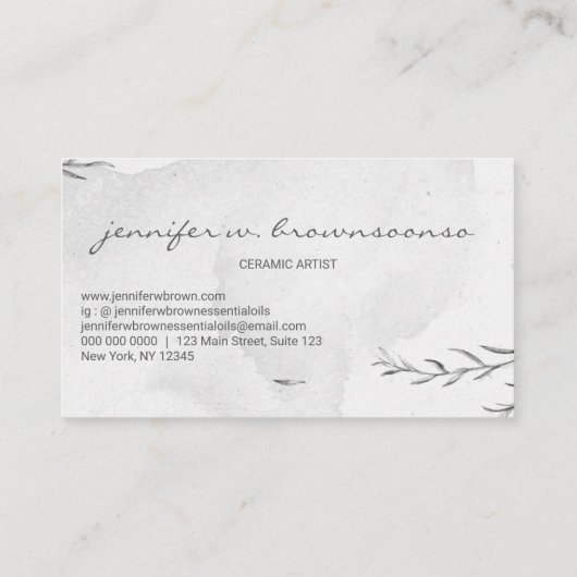 Gray Flower Pottery Ceramic Artist Tool sculpture 名刺 (裏面)