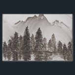 Gray Forest Watercolor Camping treees Winter Holid 薄葉紙<br><div class="desc">Gray watercolor digital art Christmas trees</div>