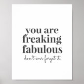 Gray Freaking Fabulous Motivational Confidence ポスター (正面)