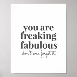 Gray Freaking Fabulous Motivational Confidence ポスター