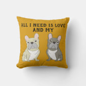 Gray French Bulldog クッション (正面)