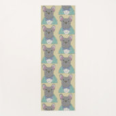 Gray French Bulldog ヨガマット (正面)