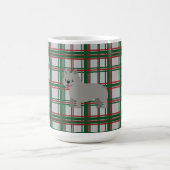 Gray French Bulldog, Christmas Plaid コーヒーマグカップ (中央)