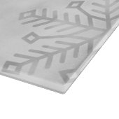 Gray Frosty Snowflake Art Glass Cutting Board カッティングボード (角)