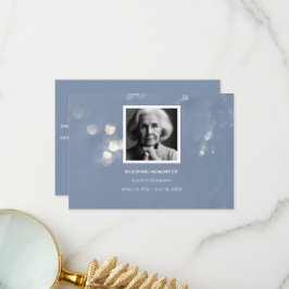 Gray Funeral Memorial From Family Thank you Card  サンキューカード