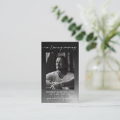 Gray Funeral Memorial Prayer Photo Card 名刺 (スタンド正面)